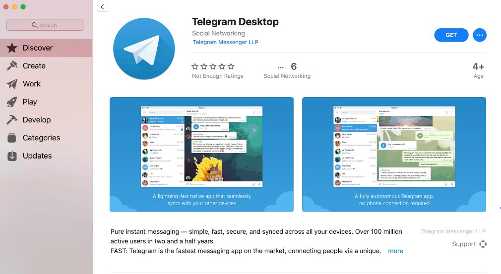 Telegram channel on a desktop