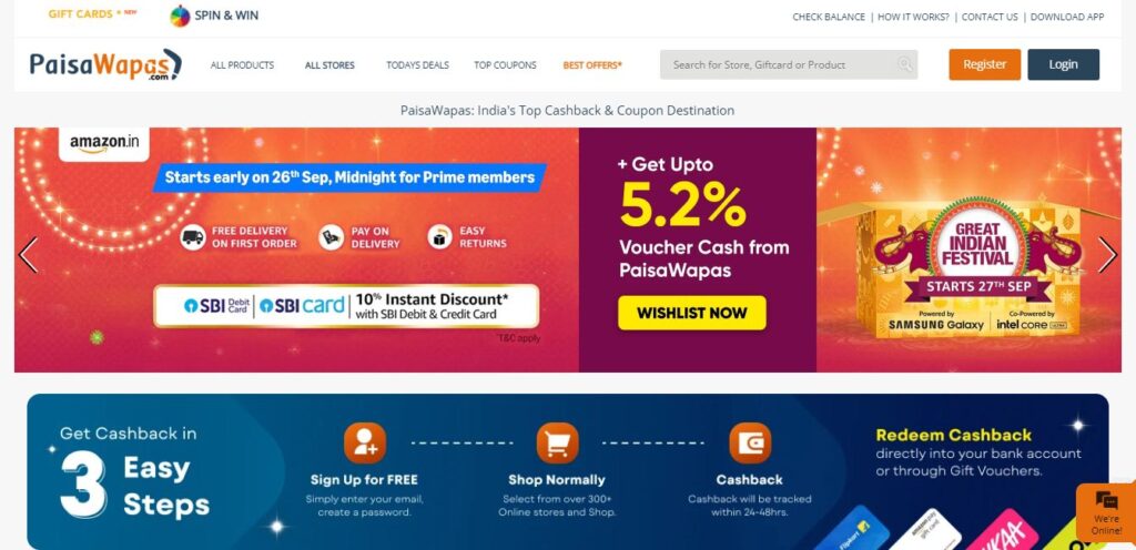 Best Coupon Websites in India : Paisa Wapas