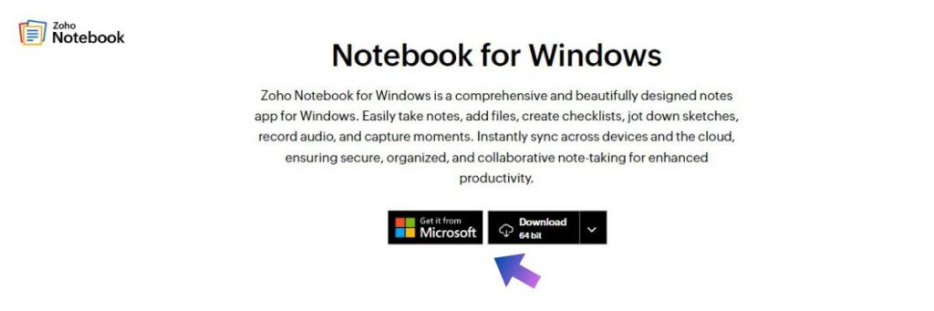 Zoho Notebook for Windows